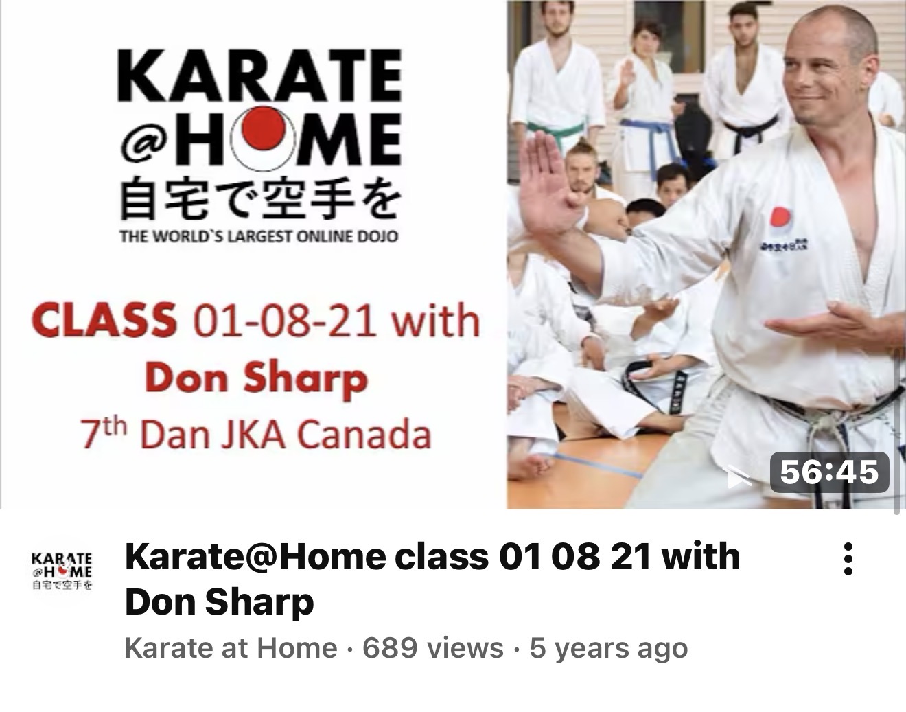 KARATE@HOME Class 01-08-21 mit Don Sharp