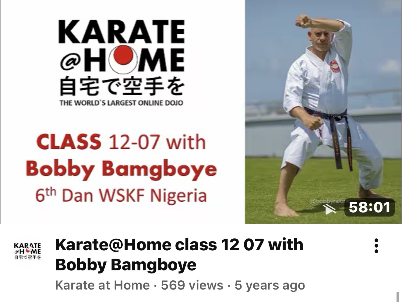 KARATE@HOME Class 12-07 mit Bobby Bamgboye