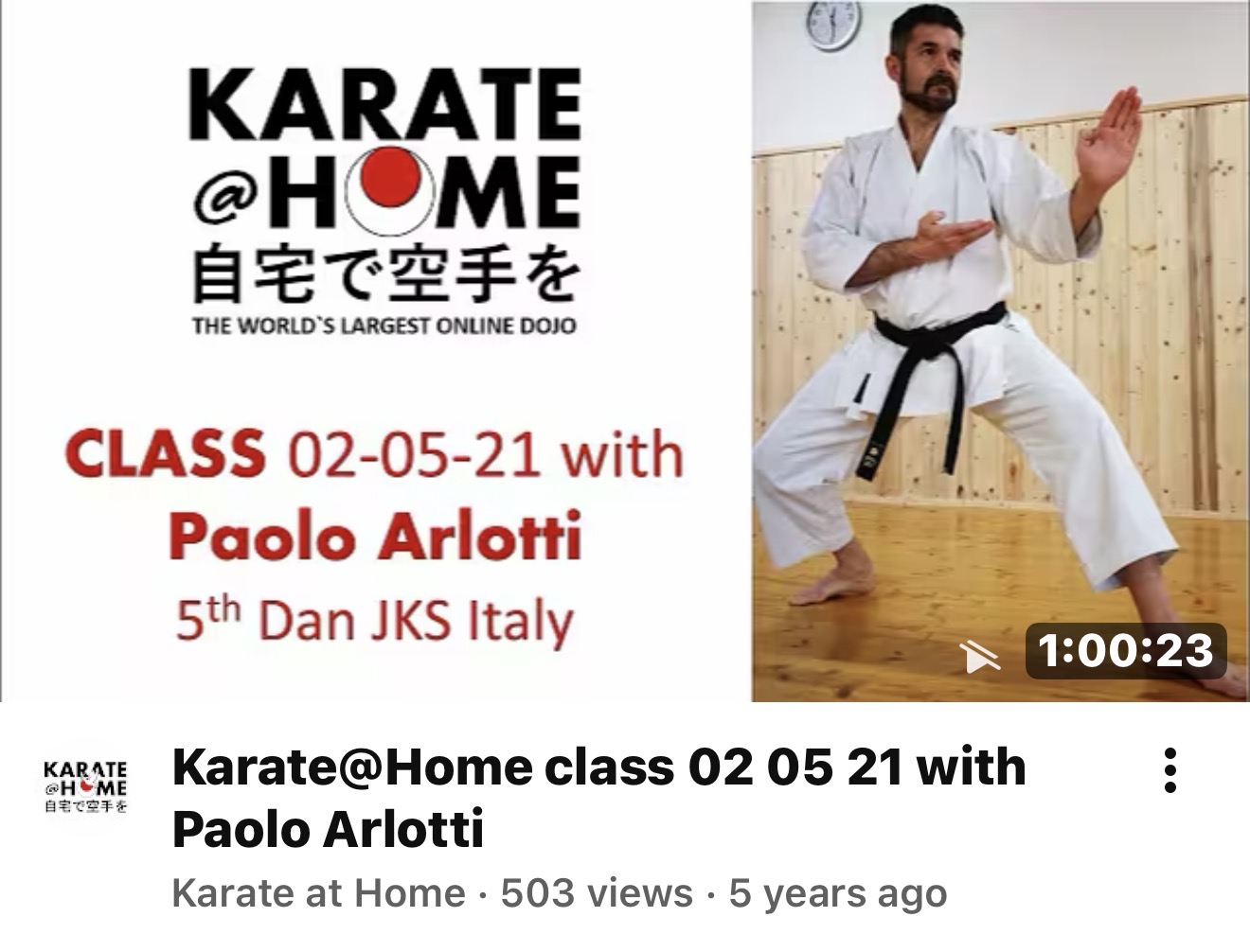 KARATE@HOME Class 02-05-21 mit Paolo Arlotti