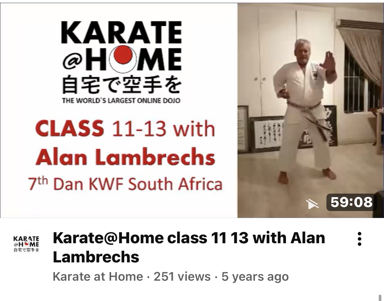 KARATE@HOME Class 12-18 mit Alan Lambrechs