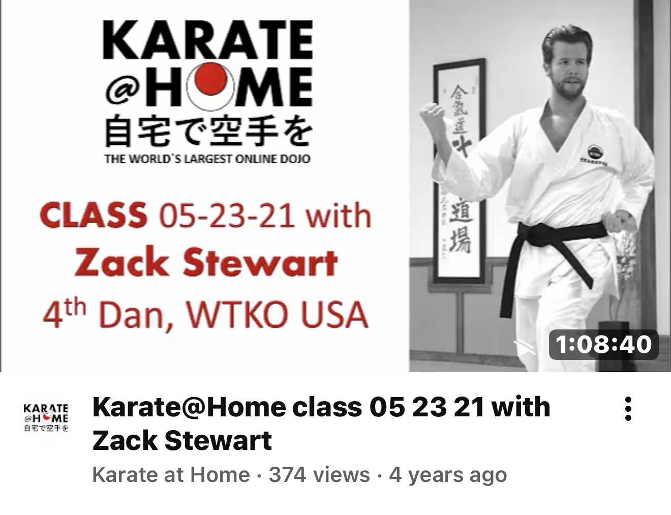 KARATE@HOME Class 05-23-21 mit Zack Stewart