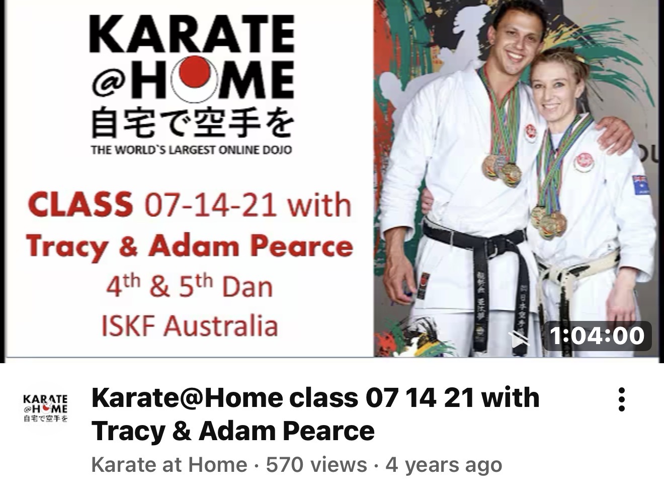 KARATE@HOME Class 07-14-21 mit Tracy & Adam Pearce