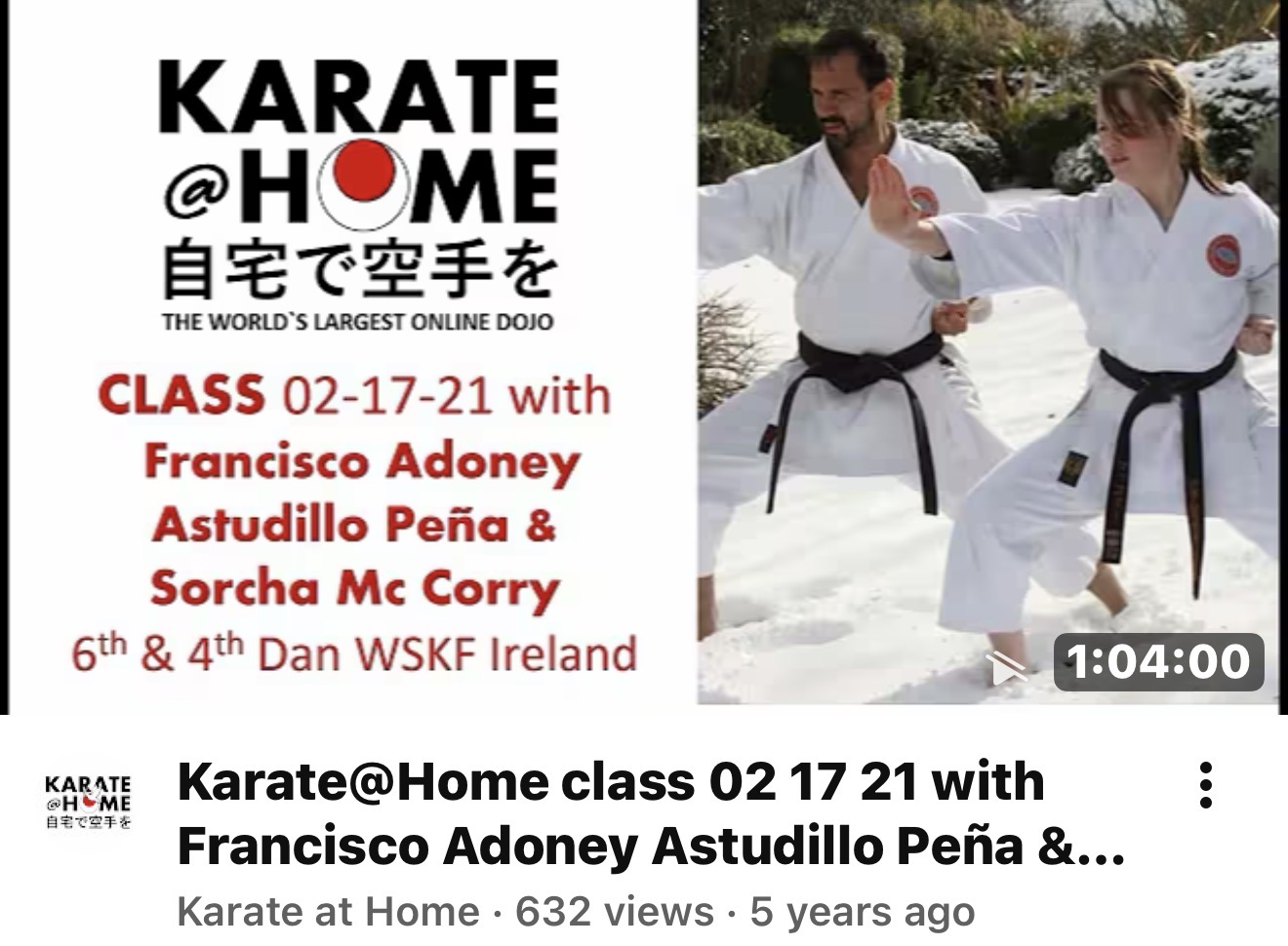 KARATE@HOME Class 02-17-21 mit Francisco Adoney Astudillo Peña & Sorcha Mc Corry