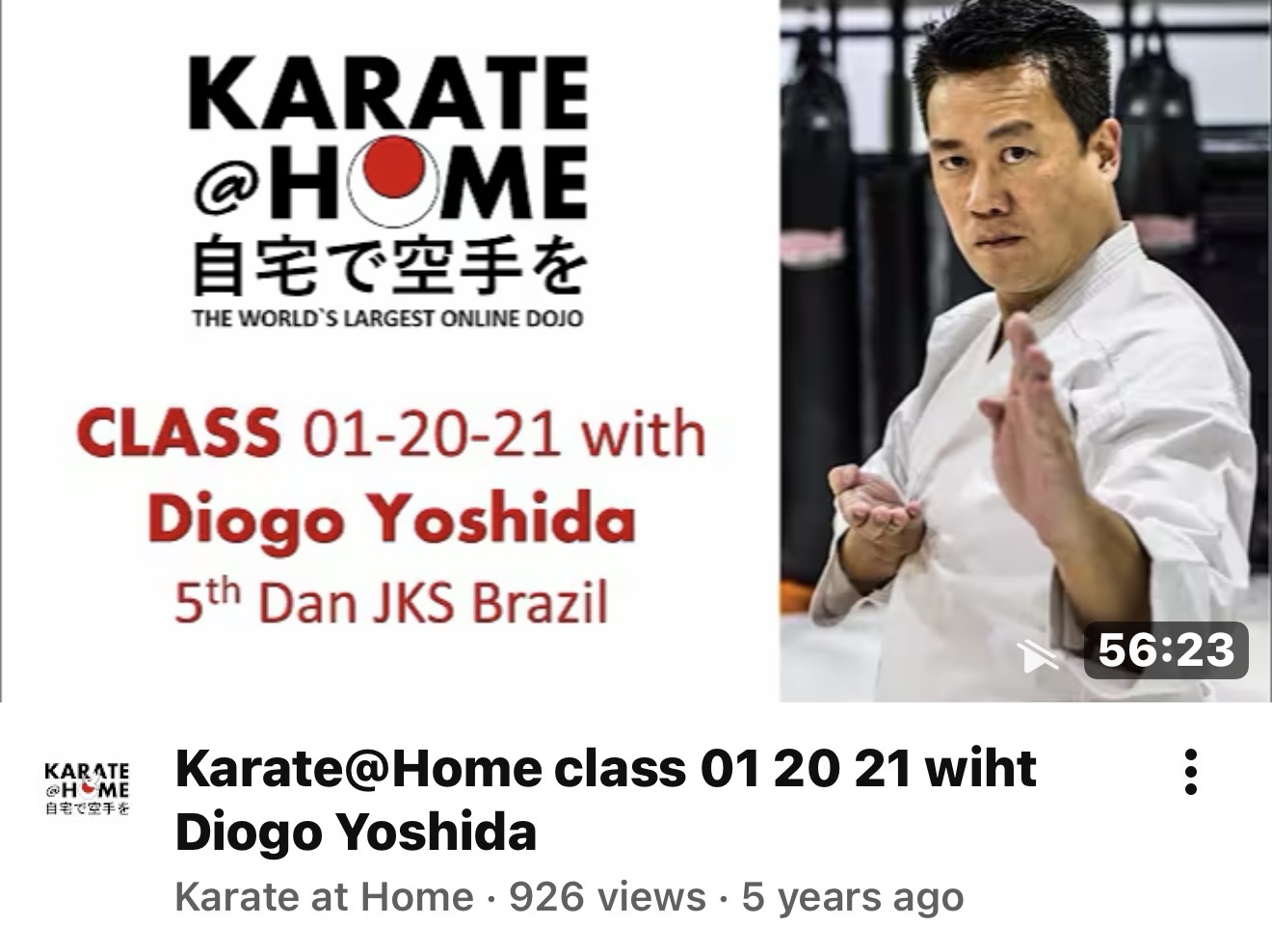KARATE@HOME Class 01-20-21 mit Diogo Yoshida