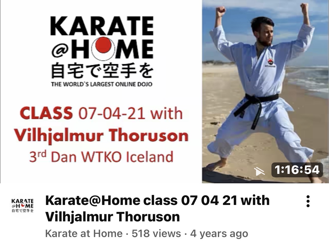 KARATE@HOME Class 07-04-21 mit Vilhjalmur Thoruson