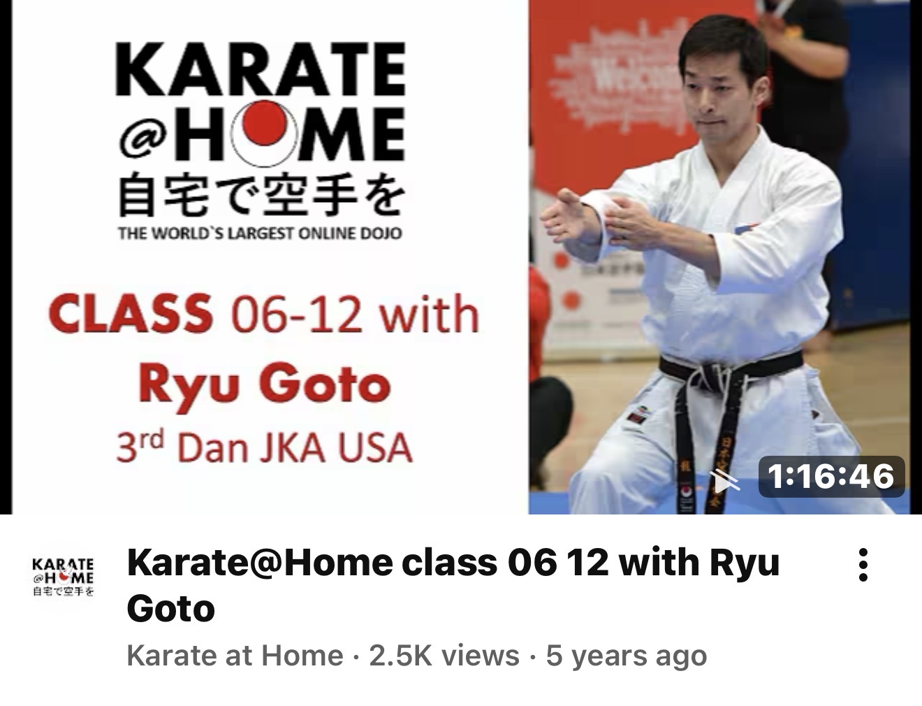 KARATE@HOME Class 06-12 mit Ryu Goto