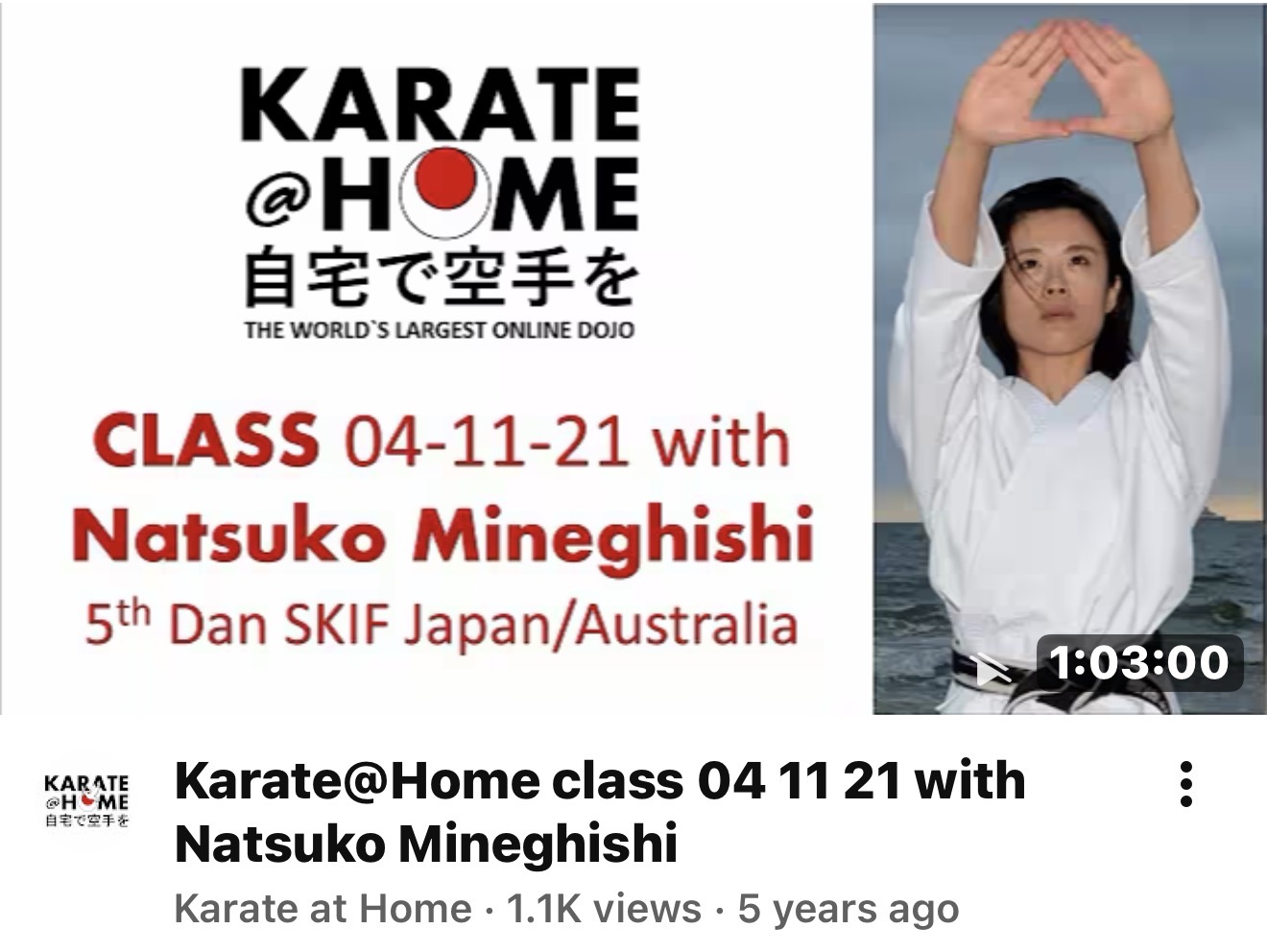 KARATE@HOME Class 04-11-21 mit Natsuko Mineghishi
