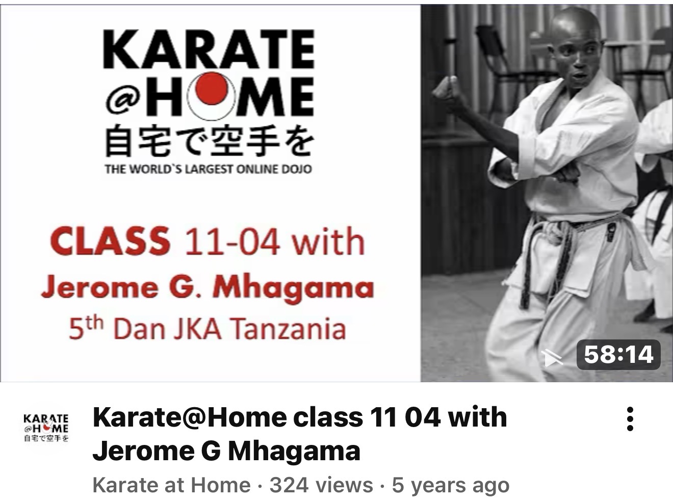 KARATE@HOME Class 11-04 mit Jerome G. Mhagama