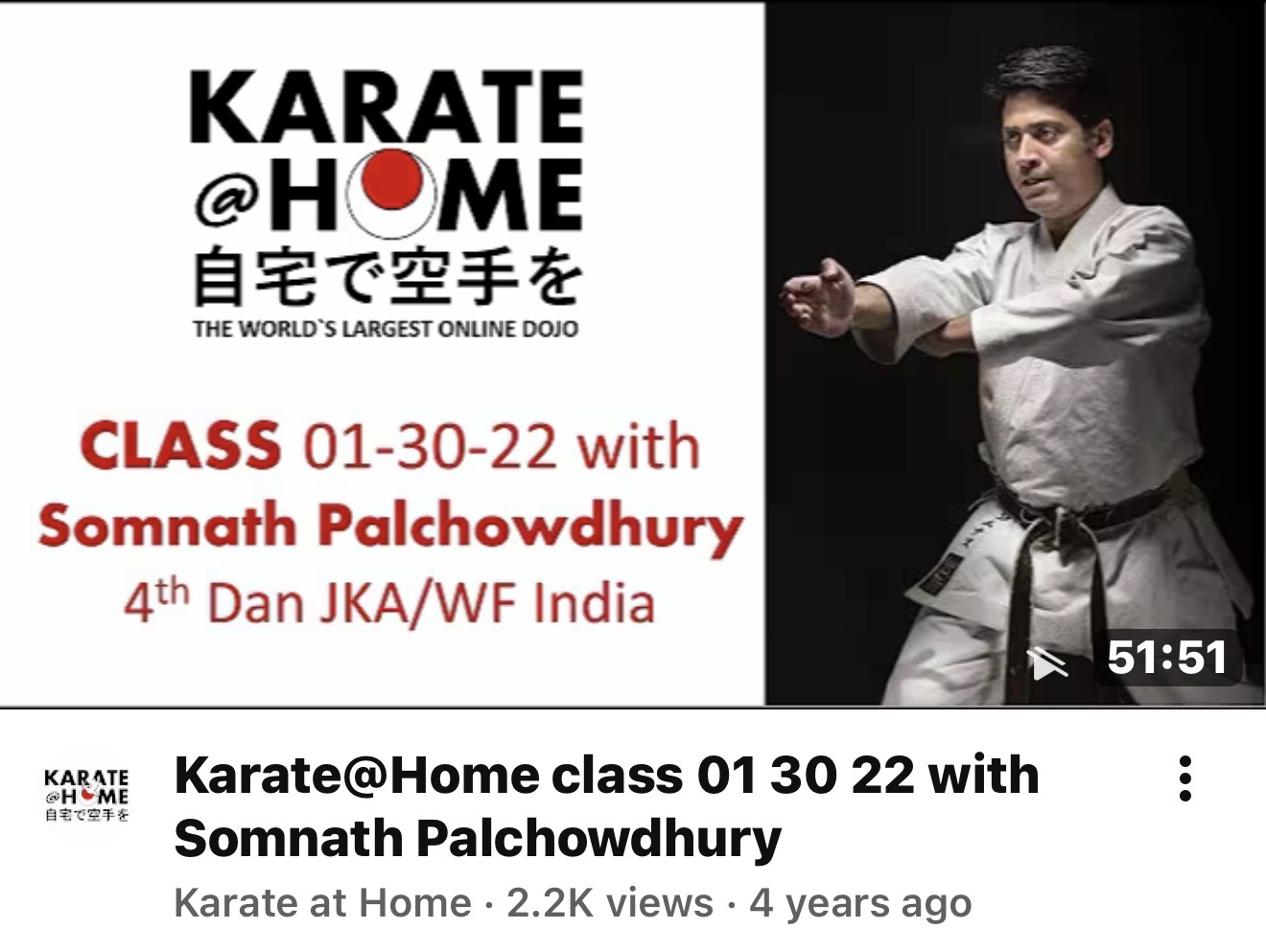 KARATE@HOME Class 01-30-22 mit Somnath Palchowdhury
