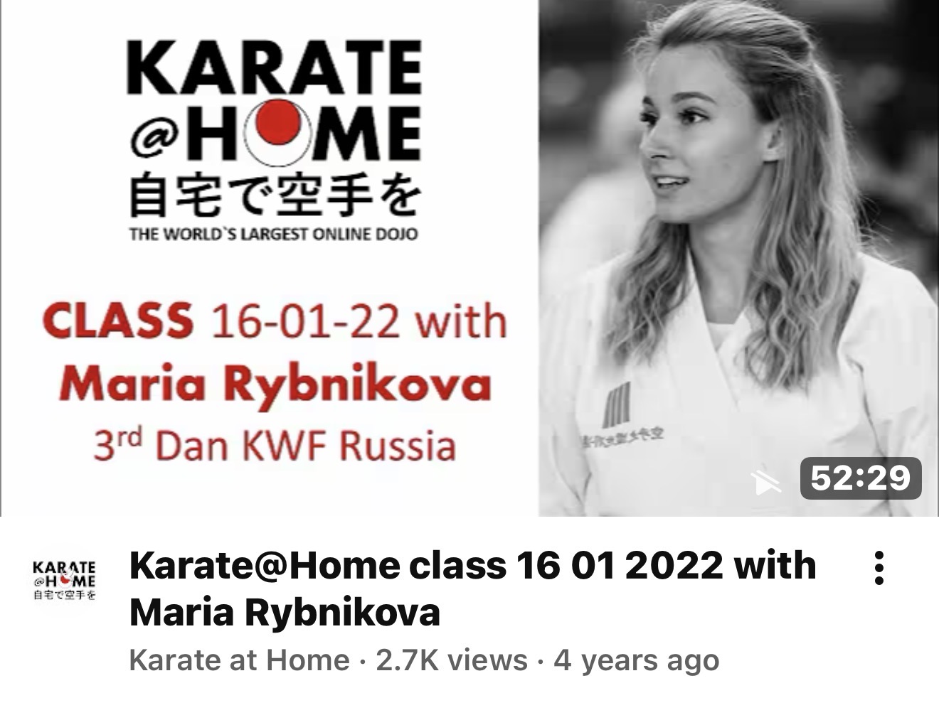 KARATE@HOME Class 16-01-22 mit Maria Rybnikova
